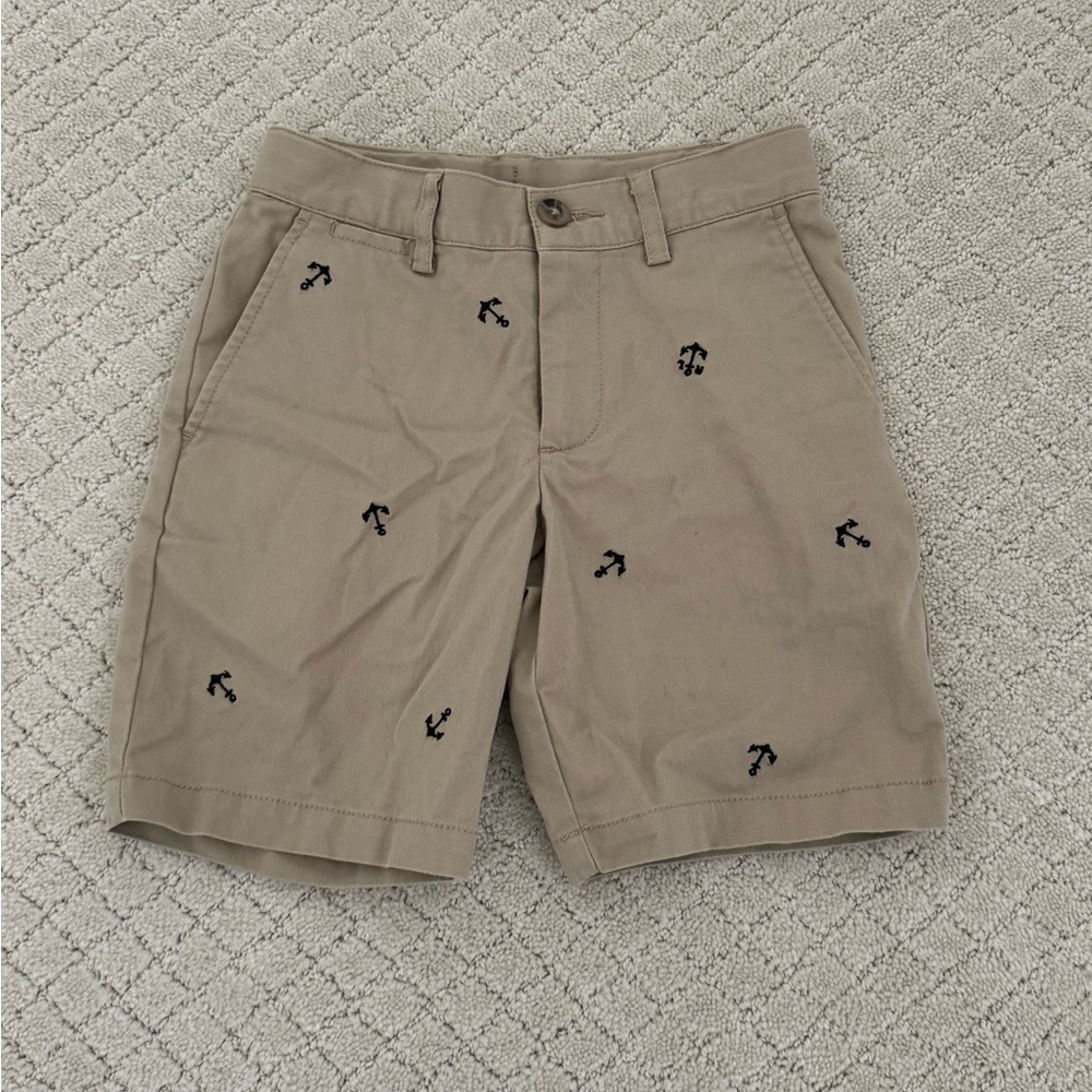 Polo by Ralph Lauren Tan Boy’s Shorts with Navy Anchor Embroidery